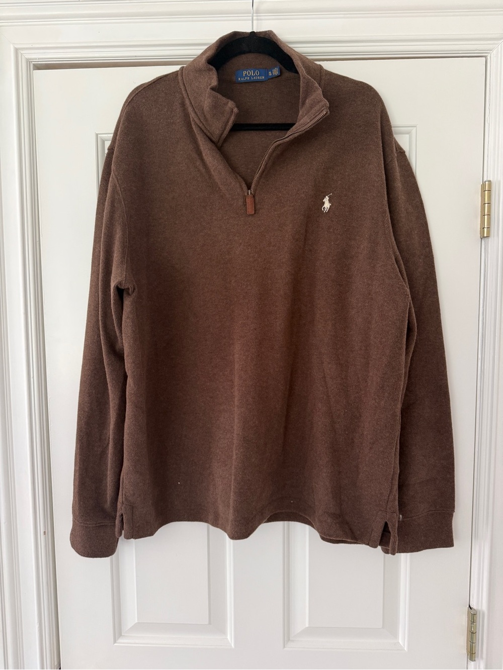 NWOT XL Polo by Ralph Lauren Brown Quarter-Zip Men's Sweater